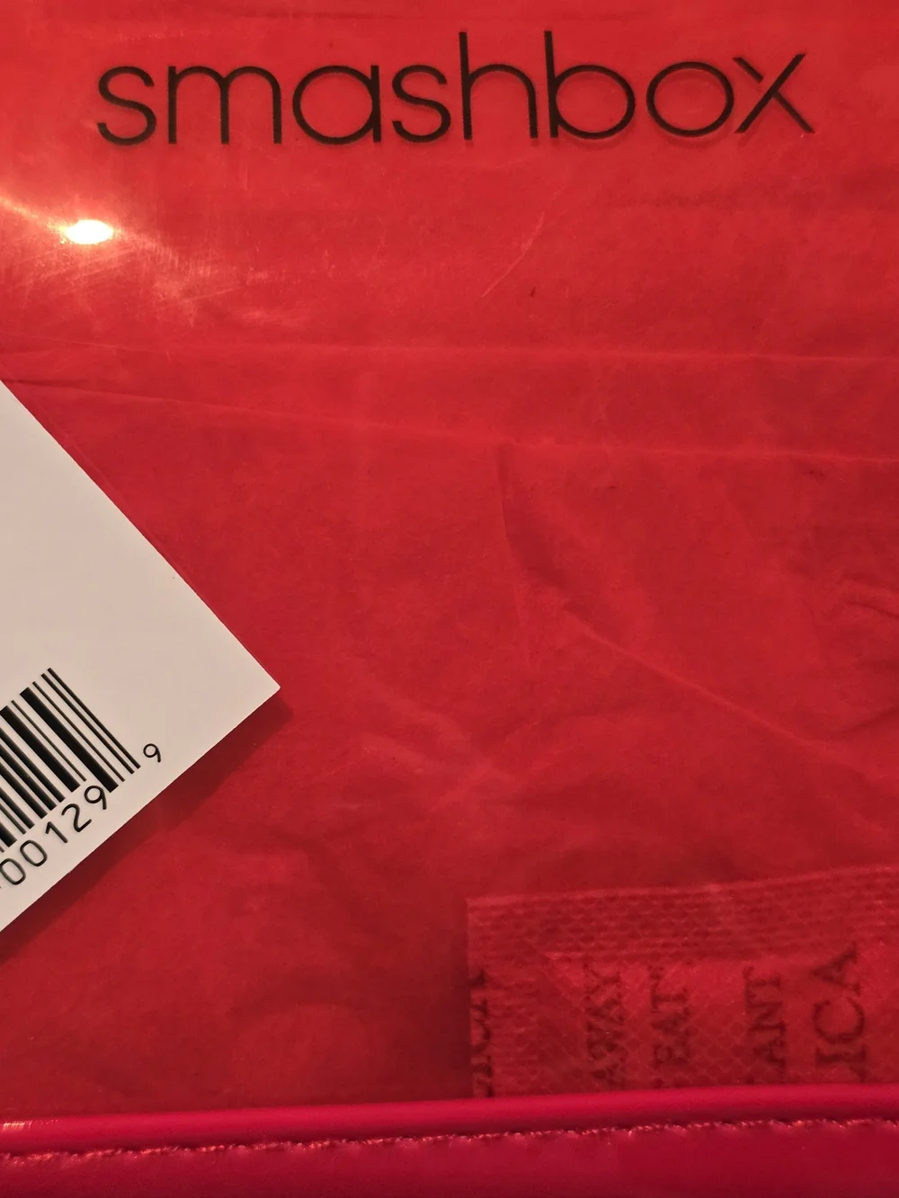 Smashbox Clear Red Cosmetics Travel Pouch New
